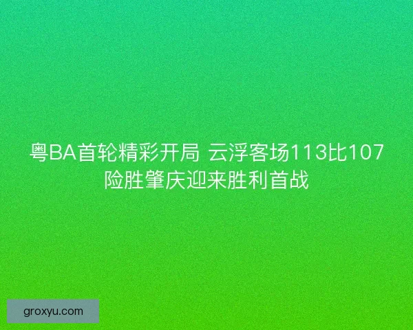 粤BA首轮精彩开局 云浮客场113比107险胜肇庆迎来胜利首战